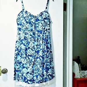 Darling blue print Sweetheart Sundress